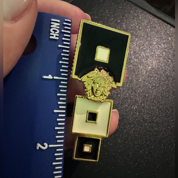 Versace Gold and Black Geometric Earrings - Picture 4 of 8